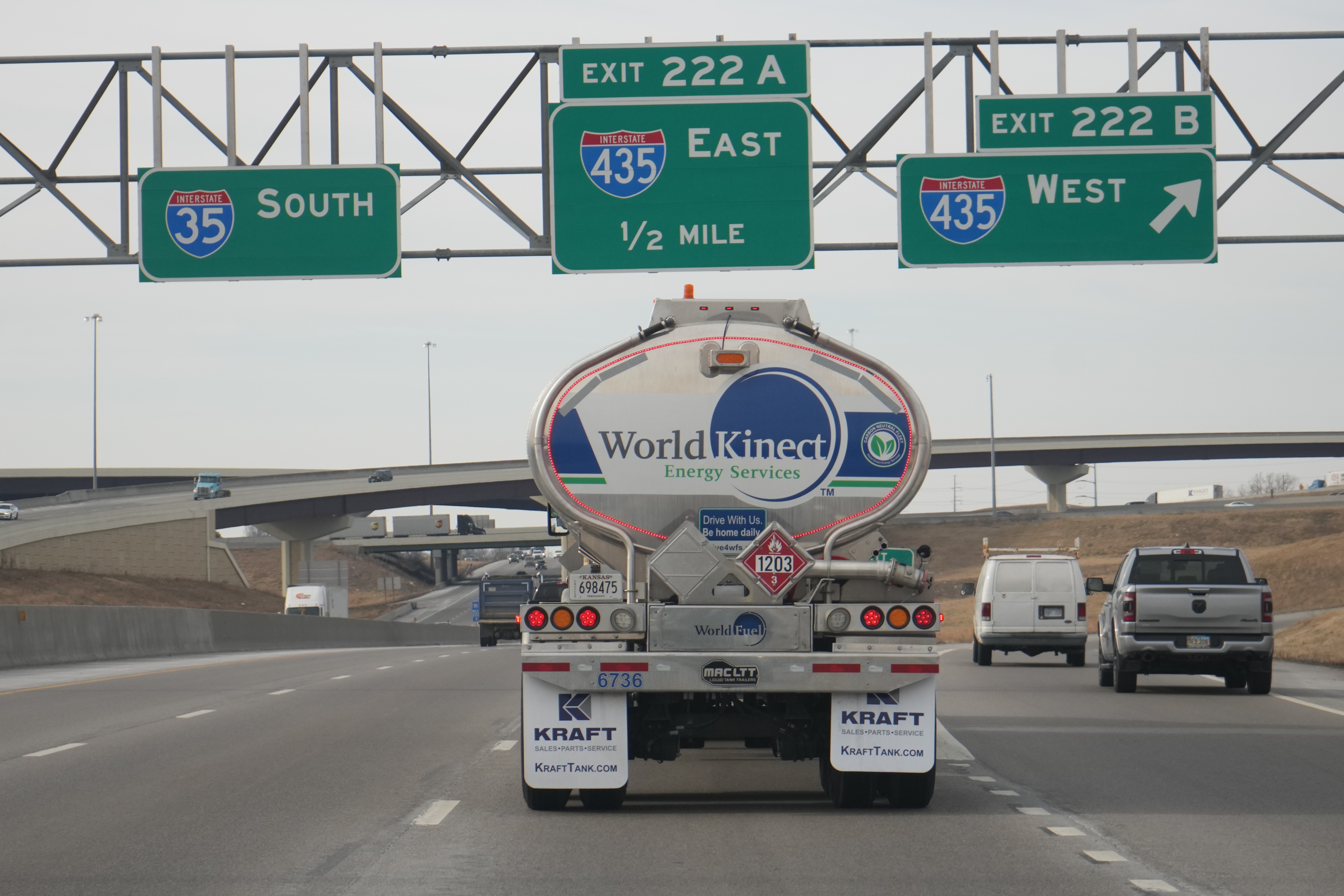 Kansas City Interstate with a world kinect truck