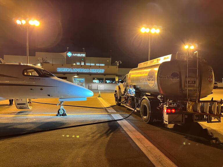 Truck fueling plane