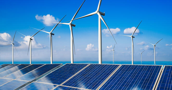 Turbines and solar panels
