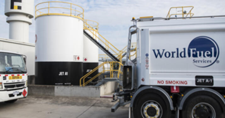 World Fuel supplying fuel to a fuel tank farm